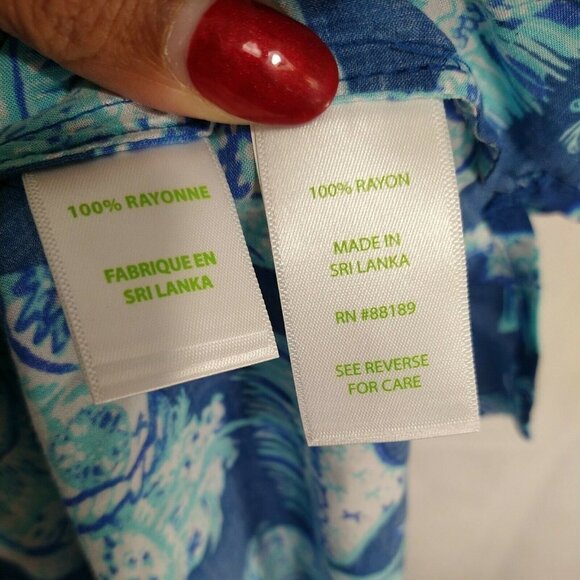 Lilly Pulitzer Martinique Joy Ride Top Blouse Blue - Picture 8 of 9